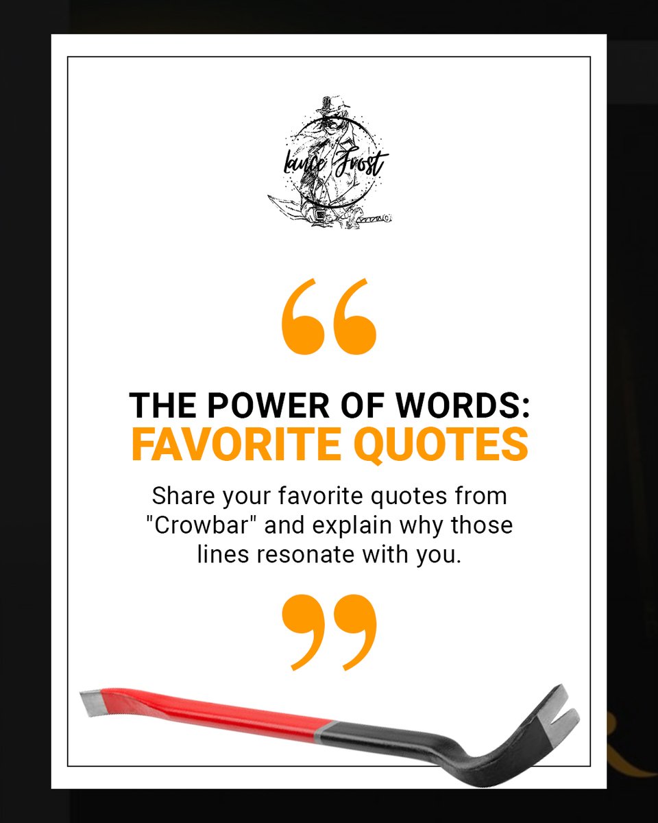 Words have the power to touch our souls.

Share your favorite 'Crowbar' quotes and tell us why they struck a chord with you.

#FavoriteQuotes #CrowbarQuotes #BookishWords #LiteraryMagic #BookLoversCommunity #WordsOfWisdom #ThrillingQuotes #ShareYourThoughts #CrowbarReaders