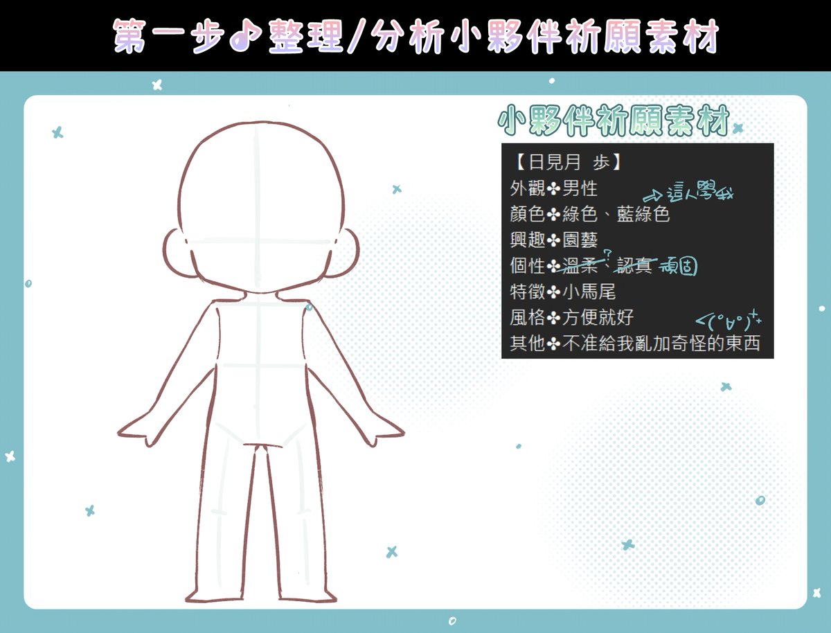 himitsuki_yua's tweet photo. 【Twitch追隨者限定300突破活動✨】
▹人設創造！我筆下的你🍀簡易流程參考◃
抓歩幫忙舉例w
-
預計在直播中畫完5位
每人大概20分鐘左右
當然這都是最理想的狀況下w
第一次舉辦這類的直播 
有突發狀況的話時間多少都會後延
總之希望順利🙏
-
報名請往這邊↓↓23號12點截止喔！
https://t.co/KC7VuoLg7G https://t.co/Ay2RPUyKcp