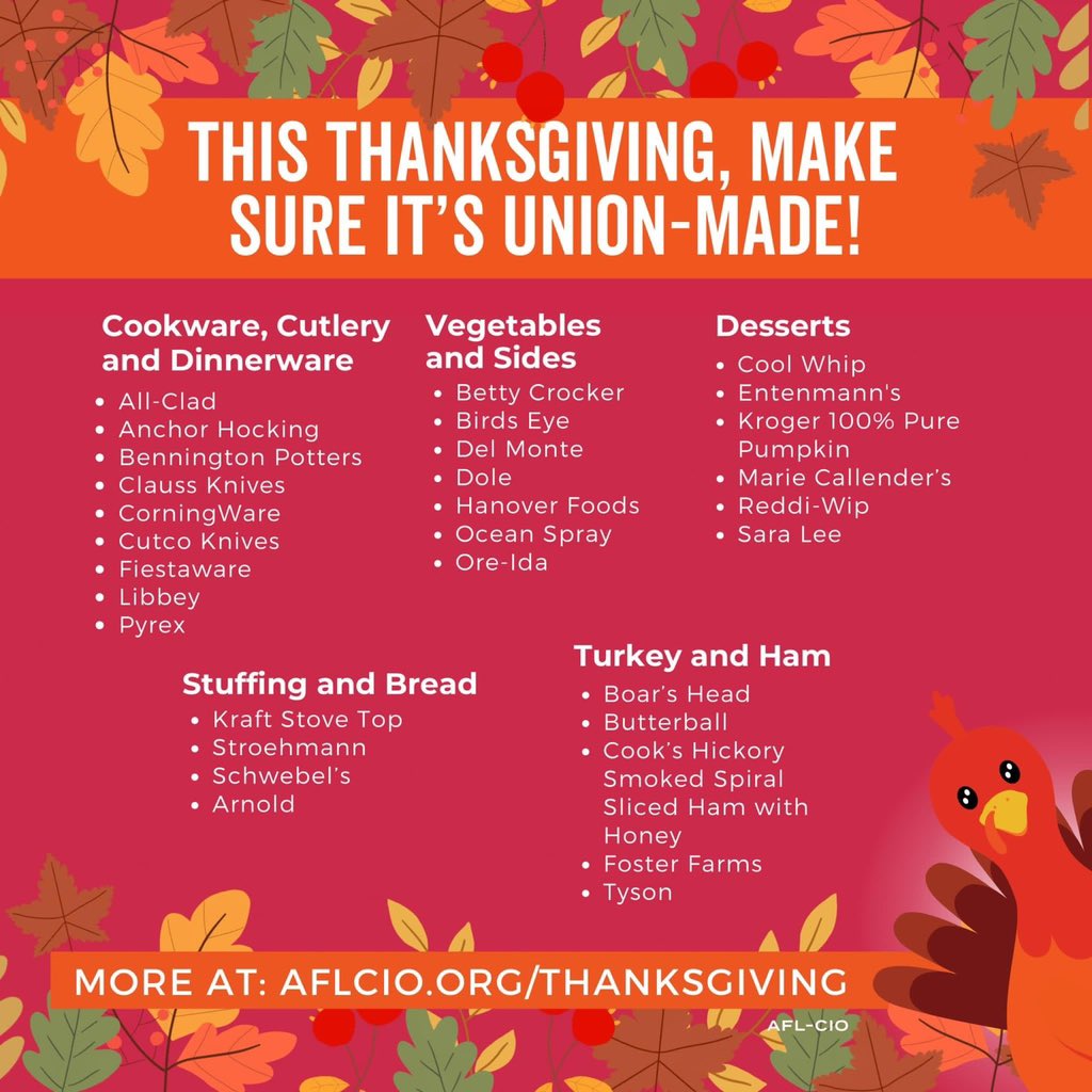 CraigBrendli's tweet photo. Unions have done so much to achieve historic wage growth for both union and non-union labor this year.  Make sure to support unions as we all pick up our last-minute Thanksgiving Day fixings!

#unionmade #unionstrong #supportunions #thankful #thanksgiving #thanksgiving2023 https://t.co/HcJexZ7b7U