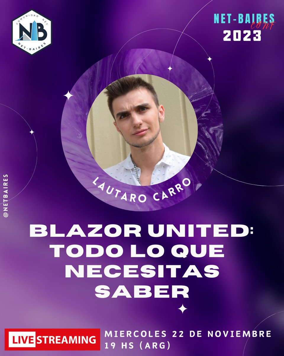 ¿Tenés preguntas de Blazor? Hoy <a href="/LauchaCarro/">Lautaro Carro ⭐⭐⭐</a> nos cuenta todo lo que hay que saber.

#netbairesconf2023

netbairesconf2023.azurewebsites.net