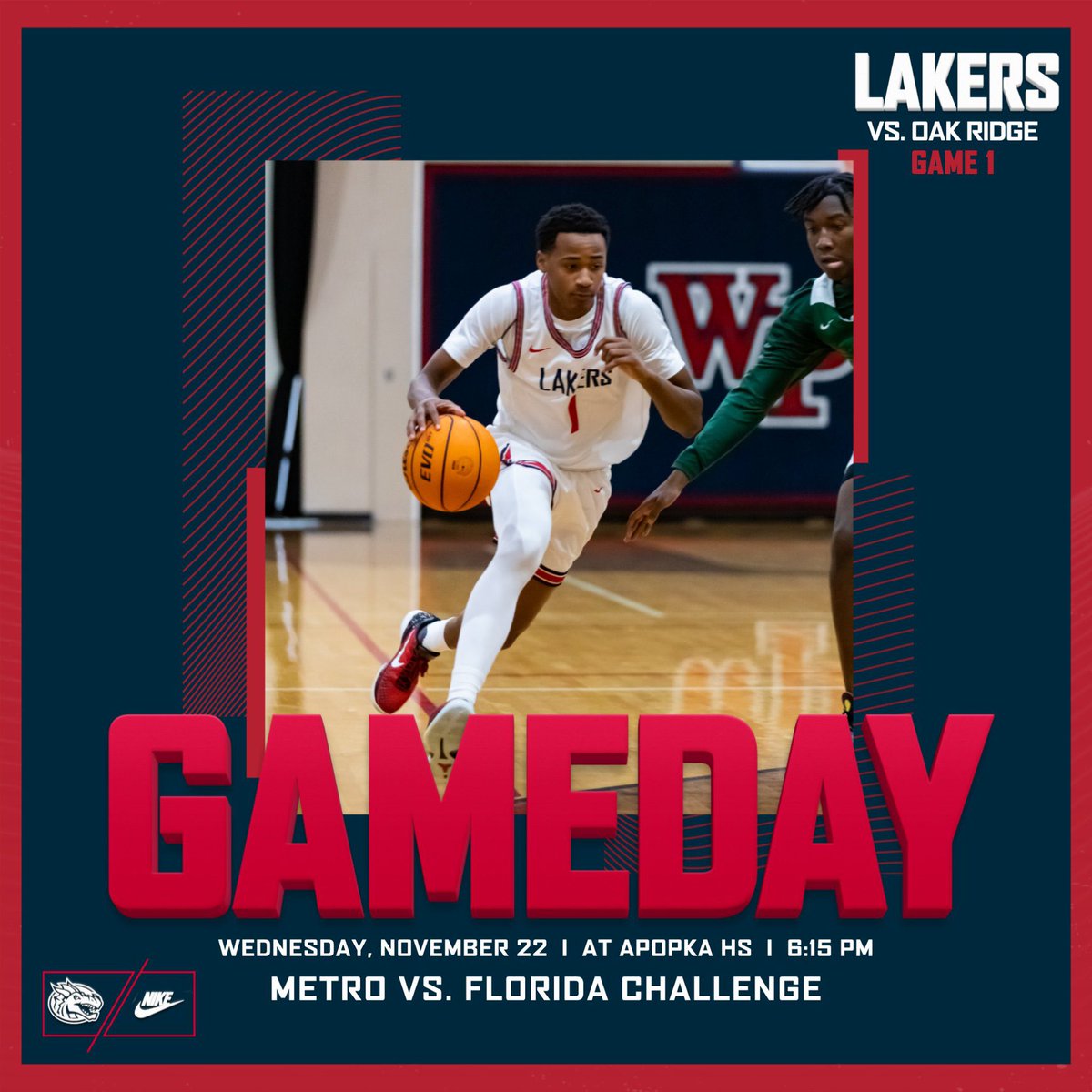 WPS_Basketball's tweet photo. The wait is over! It’s GAME DAY‼️

Lakers take on preseason #18 in the nation Oak Ridge in the @MetroVsFL Challenge!

Game is available on YouTube 📺 https://t.co/WG6SR8cYpR