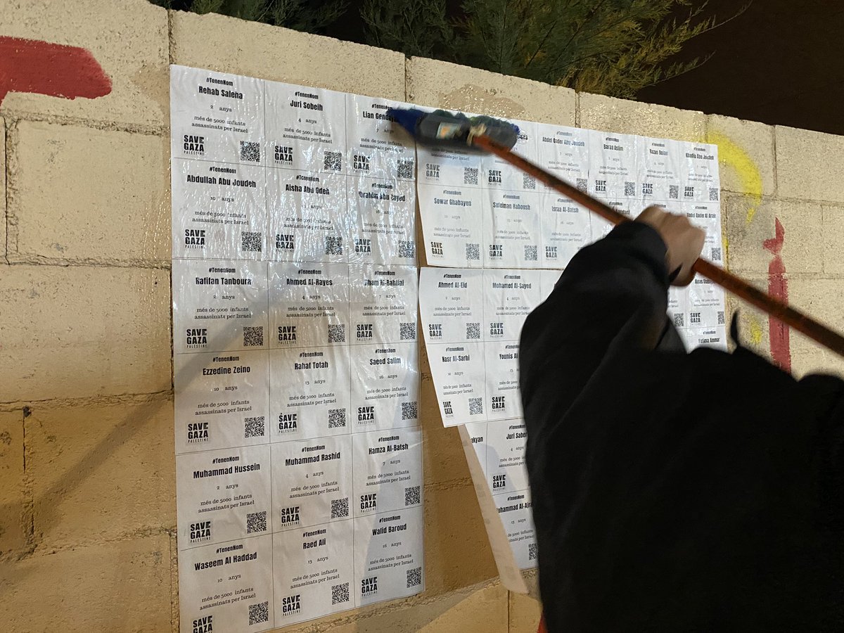 Les víctimes innocents de l'estat genocida d'#Israel són més que xifres. #TenenNom i són nens i nenes que no han de caure en l'oblit
A #Begues i al #BaixLlobregat visibilitzem tots els noms, cognoms i edat d'aquestes criatures que mereixien viure un futur en pau. Palestina lliure