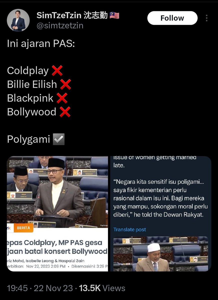 amirullazharrr's tweet photo. Tengok si kafir @simtzetzin ni persendakan Islam. Kalau kau nak perli PAS, sebut pasal mercedes tak apa. Jangan sebut pasal poligami yang memang sebahagian daripada syariat Islam. https://t.co/Kg8uE4Ca7w