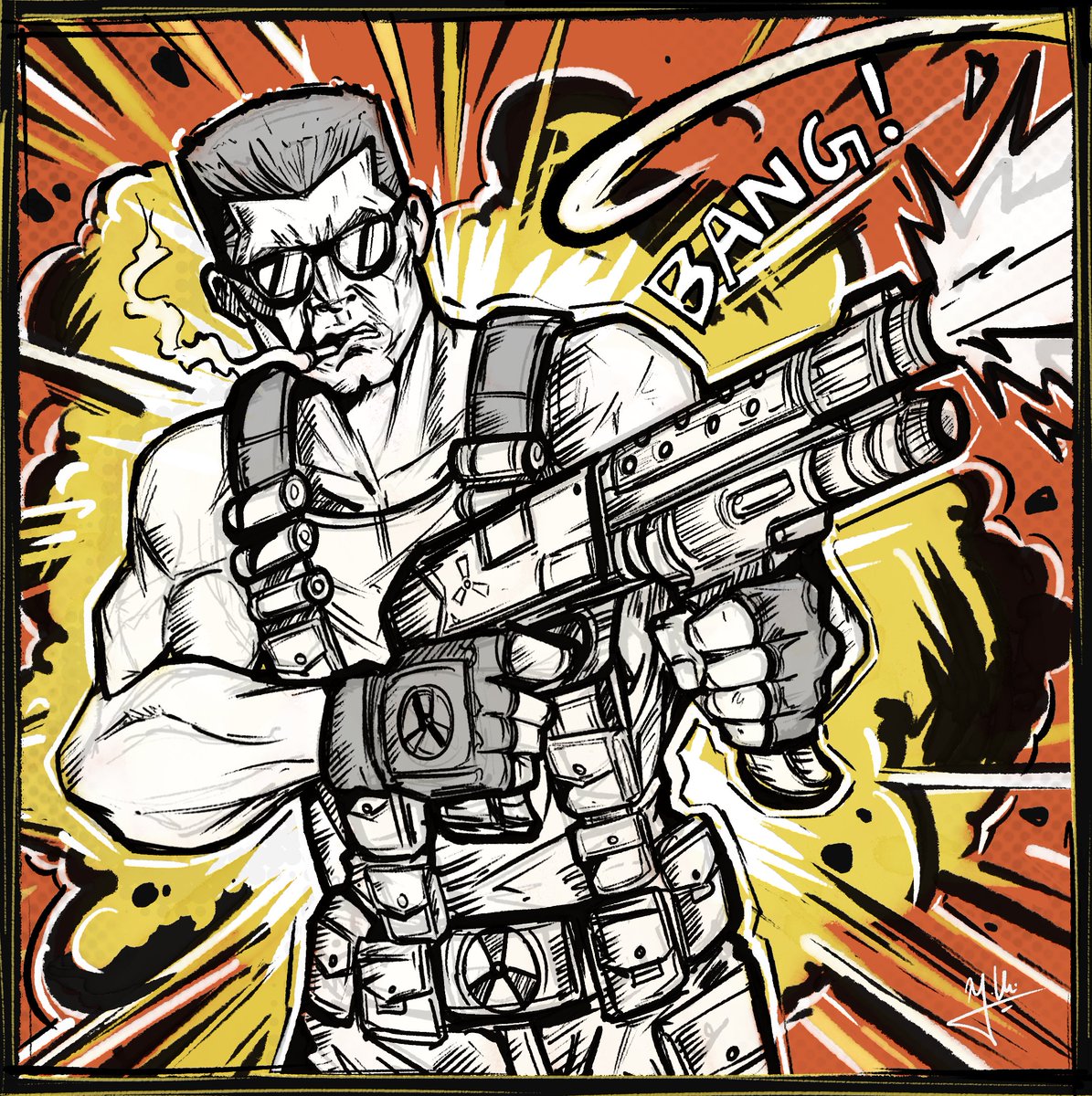 shadow_hh123's tweet photo. "It's time to kick ass and chew bubble gum. And I'm all out of gum"
Been a huge fanboy of Duke Nukem, since my school days.

#dukenukem #dukenukem3d #videogames #gog #artwork #fanart #digitalartwork #art #videogames #gaming #fyp #artistsontwitter #artmoots #comicart #procreate https://t.co/DkVvdAJbHE