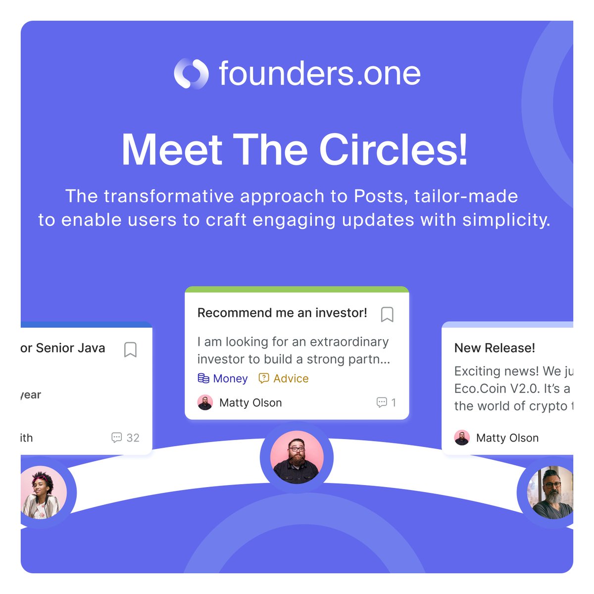 FoundersOne's tweet photo. 🚀 Exciting News: "Circle" has arrived! 🌟 This innovative feature transforms networking and collaboration, offering an intuitive, interactive platform for vibrant discussions and creative sharing. Get ready to elevate your connections with Circle! 🌐✨ #CircleRevolution #ConnectCreateCollaborate 🎉🔝