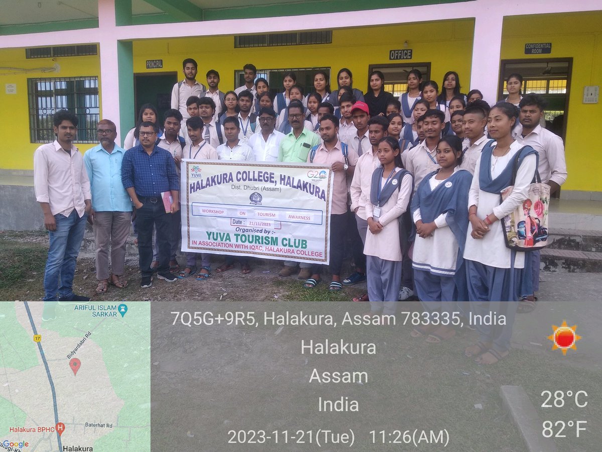 nsshalakaura's tweet photo. Awareness Programme on Tourism Possibilities Organised by Yuba Tourism Club, Halakura College, Dhubri Assam on 21 November,2023 in Association with IQAC &amp; NSS UNIT of the College. https://t.co/ZxbJUQHuEl