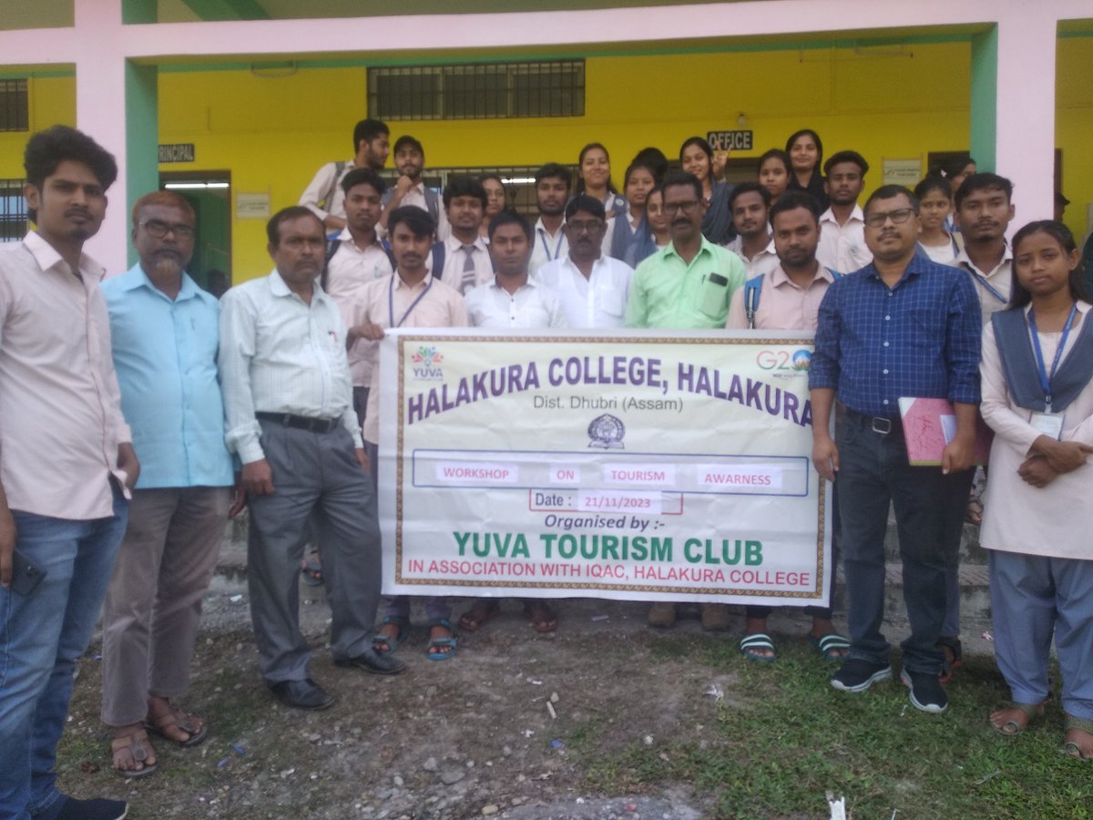 nsshalakaura's tweet photo. Awareness Programme on Tourism Possibilities Organised by Yuba Tourism Club, Halakura College, Dhubri Assam on 21 November,2023 in Association with IQAC &amp; NSS UNIT of the College. https://t.co/ZxbJUQHuEl