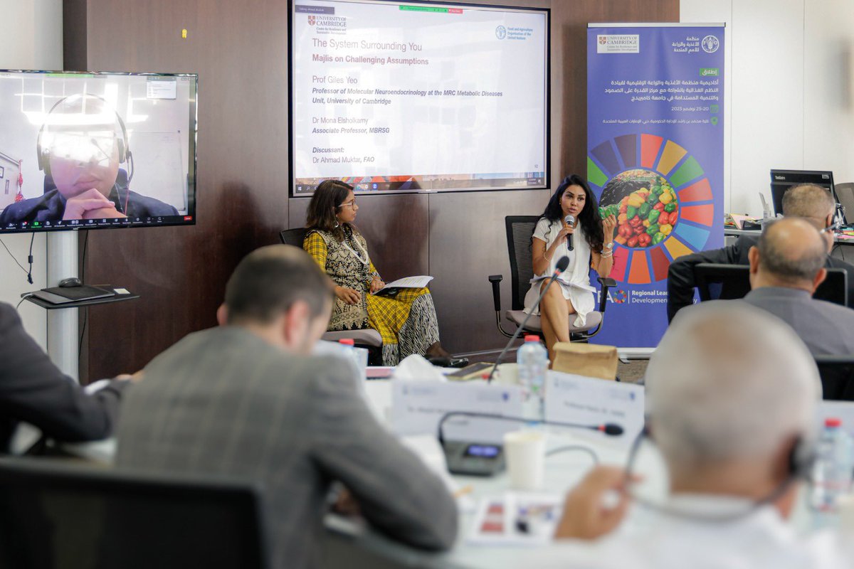 Leading a session on the role of #macroeconomicpolicies and #behaviouraleconomics in supporting #innovative #businessmodels for more #sustainable #FoodSystems to fight #malnutrition #foodinsecurity in the #NENA REGION 
<a href="/FAOinNENA_EN/">FAO in Near East and North Africa</a> <a href="/FAO/">Food and Agriculture Organization</a> <a href="/Cambridge_Uni/">Cambridge University</a>