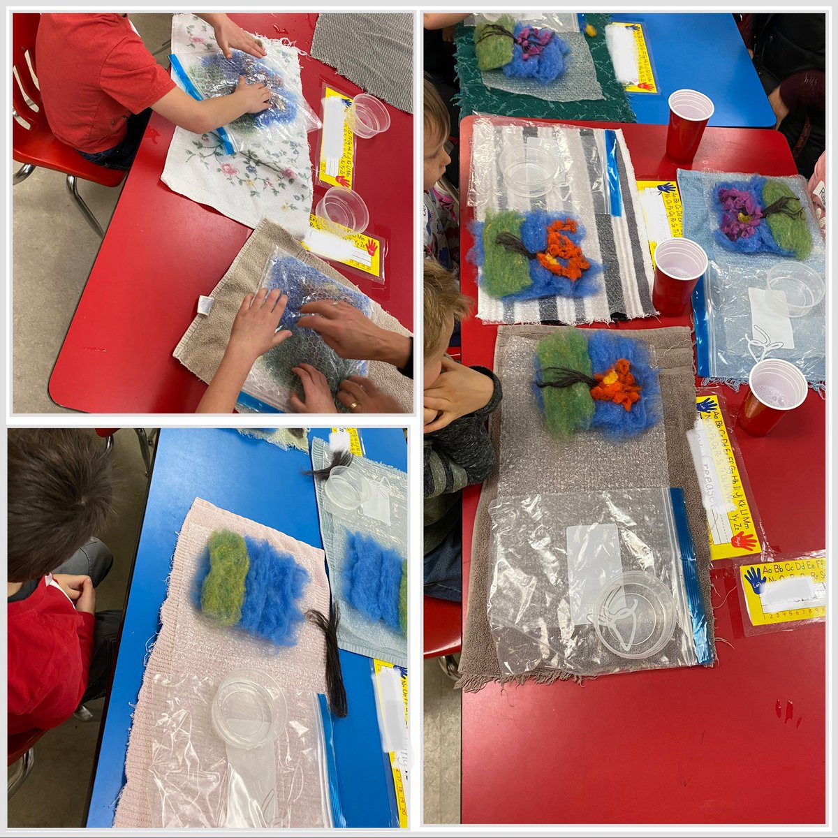 Our Kindergarten class created beautiful wet felted art last week.