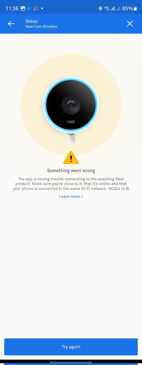 TheSqueaky's tweet photo. Thanks @googlenesthelp for gutting and making the Nest app garbage. Why does my new camera have to connect to another product to "assist" in connecting? I've never had to do this before and now I can't add anything. Yes I am on the same WiFi. YES I am close to it. #Worthless https://t.co/IixcWWohPx