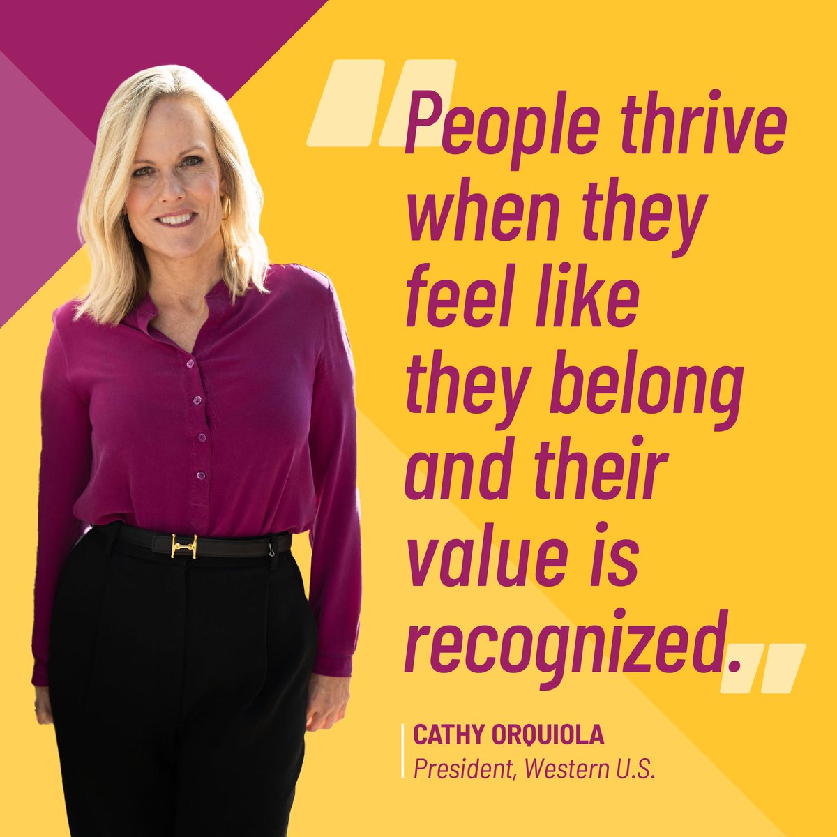 CathyOrquiola's tweet photo. "People thrive when they feel like they belong and their value is recognized." 🙏 

These words are at the heart of leadership. 

Let's celebrate diversity, create belonging, and shine a spotlight on the incredible value each person brings to our teams. 

#Inclusion #Leadership https://t.co/b3qXeDopta