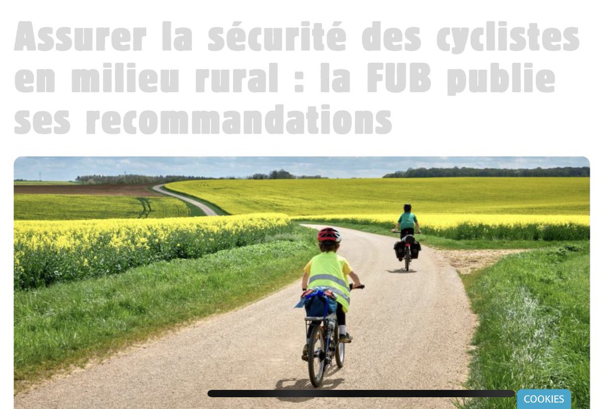 « Une publication utile pour agir vite face à l’urgence de sécuriser les déplacements des cyclistes d’aujourd’hui et de demain.»

fub.fr/fub/actualites…