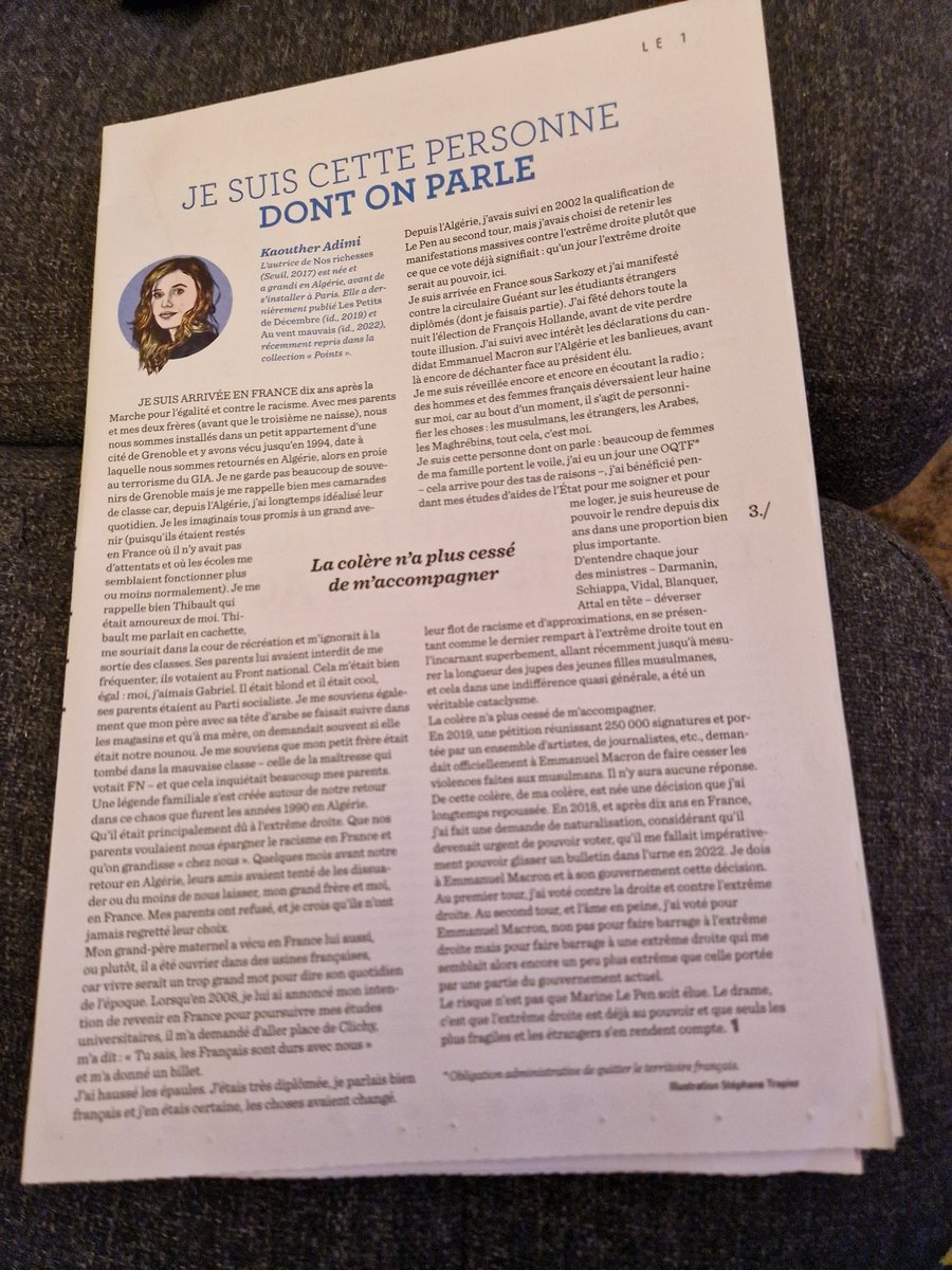 Le texte le plus pertinent qu'on puisse lire sur l'extrême droite. Il est signé @kaoutheradimi et est paru dans <a href="/Le1hebdo/">Le 1</a> (pardon chers <a href="/julienbisson/">Julien Bisson</a>, <a href="/ericfotto/">eric fottorino</a> mais ce superbe texte me semble si indispensable que je le reproduis ici. Lisez Le Un!)