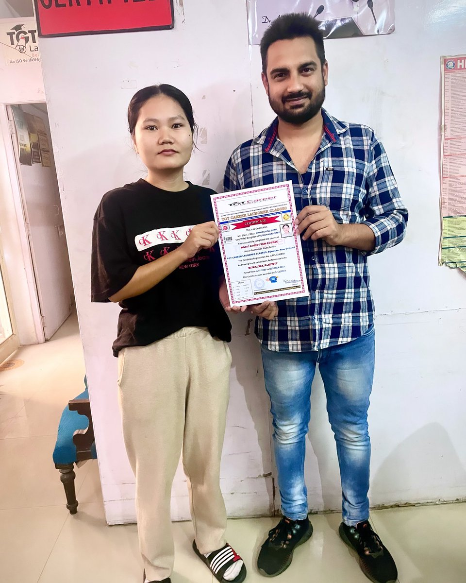 CareerTgt's tweet photo. One More Student 👩🎓 Certified By Our Institute
#tgtcareerlauncherclasses #himmithakur #certificate #certificates #certificated #certifícate #certificatecourse #certificatecourses #certificateprogram #firstcertificate #msexcel #msexceltips #computereducation #computercourse https://t.co/5RT3F6INC8