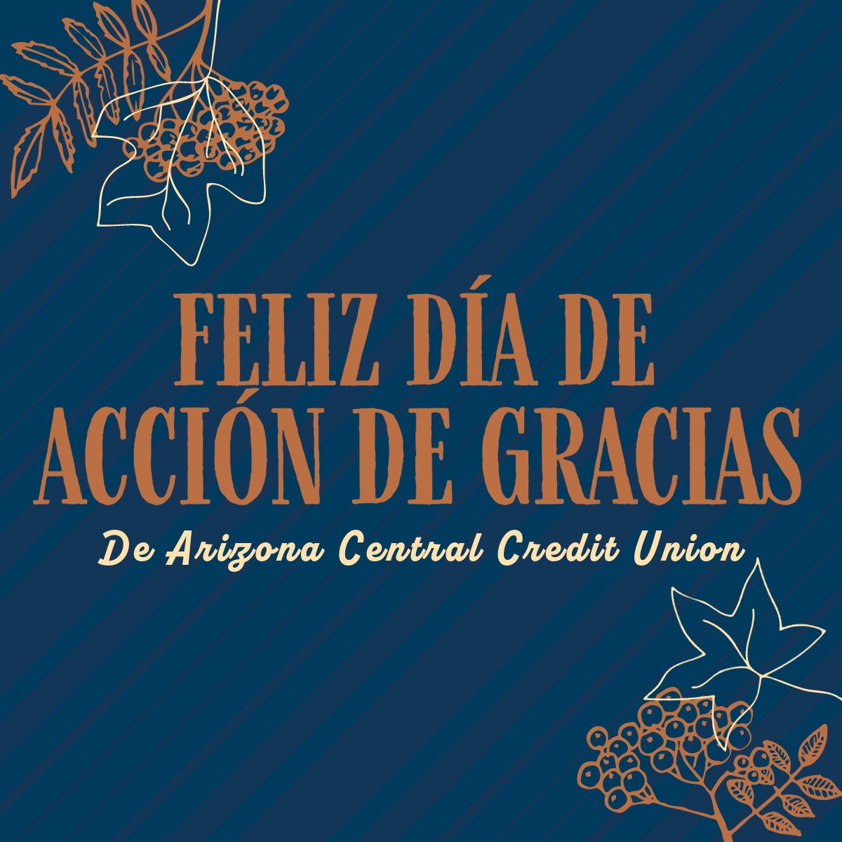 ¡Esperamos que su día esté lleno de familia, amigos, comida y mucha diversión!

Nuestras oficinas están cerradas hoy por el dia festivo.

Si tiene necesidades bancarias, eBRANCH y banco móvil siempre están disponibles.

El horario normal se reanudará mañana, 24/11.