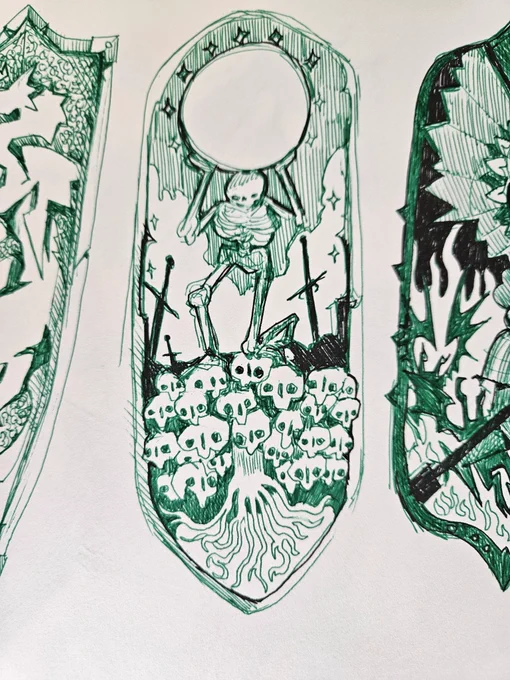 Bunch of shield doodles 