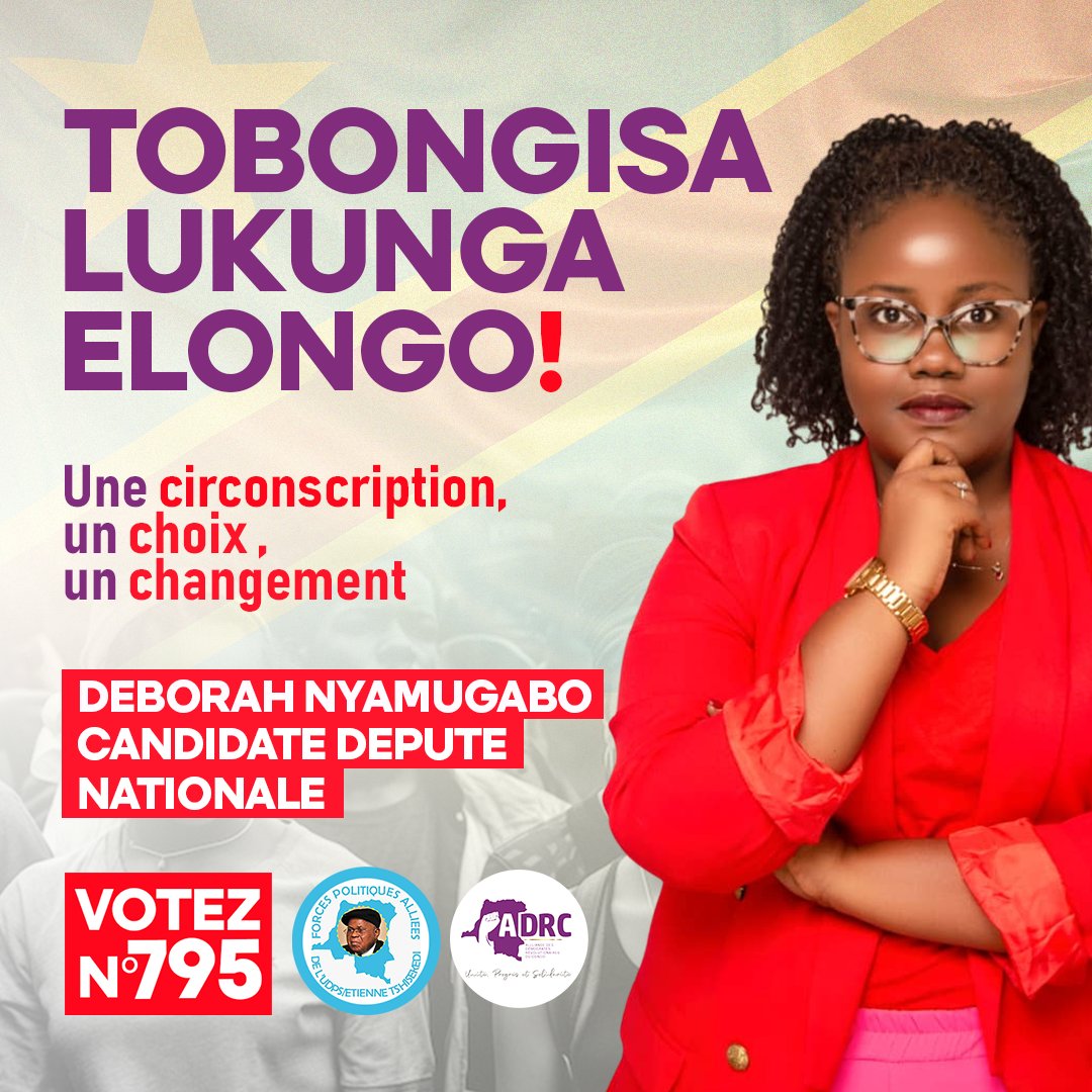 ChrysoMokemo's tweet photo. Je vs présente @DNyamugabo , candidate députe nationale/Lukunga,de qui je suis suppléant. Je sollicite votre appui,soutien et accompagnement pr son élection. https://t.co/UvmmN3CGer