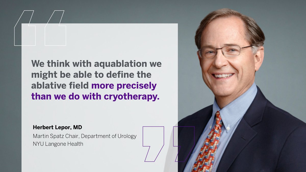 nyugrossman's tweet image. A clinical trial led by researchers at @Perlmutter_CC is studying the efficacy of aquablation therapy as a treatment option for patients with an enlarged prostate and localized prostate cancer.

Learn more: bit.ly/3sEaTPv