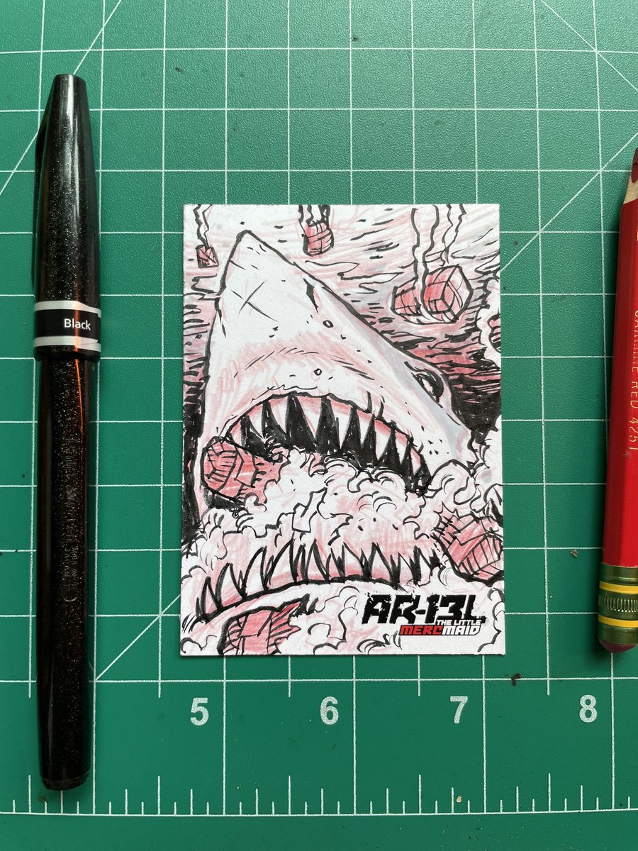 mattbahr6's tweet image. The AR13L sketch cards.

#sketchcards #tradingcards #SEAL #mermaid #cocaineshark #crabby