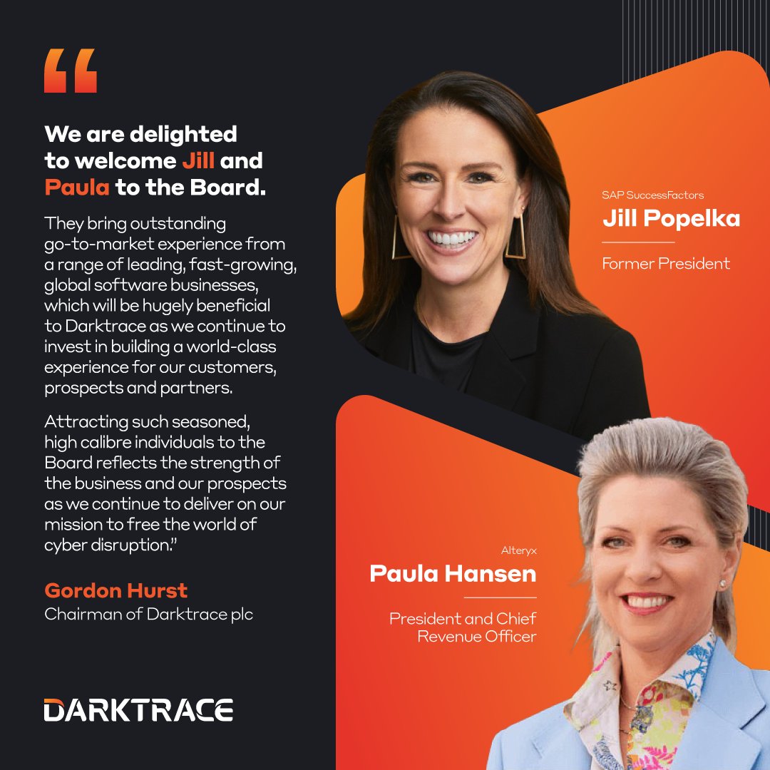 We are excited to announce that Jill Popelka (<a href="/JillPopelka/">Jill Popelka</a>), former President of SAP SuccessFactors, and Paula Hansen (<a href="/pshansen2/">Paula Hansen</a>), President and Chief Revenue Officer of Alteryx, have been appointed as independent Non-Executive Directors to our Board!