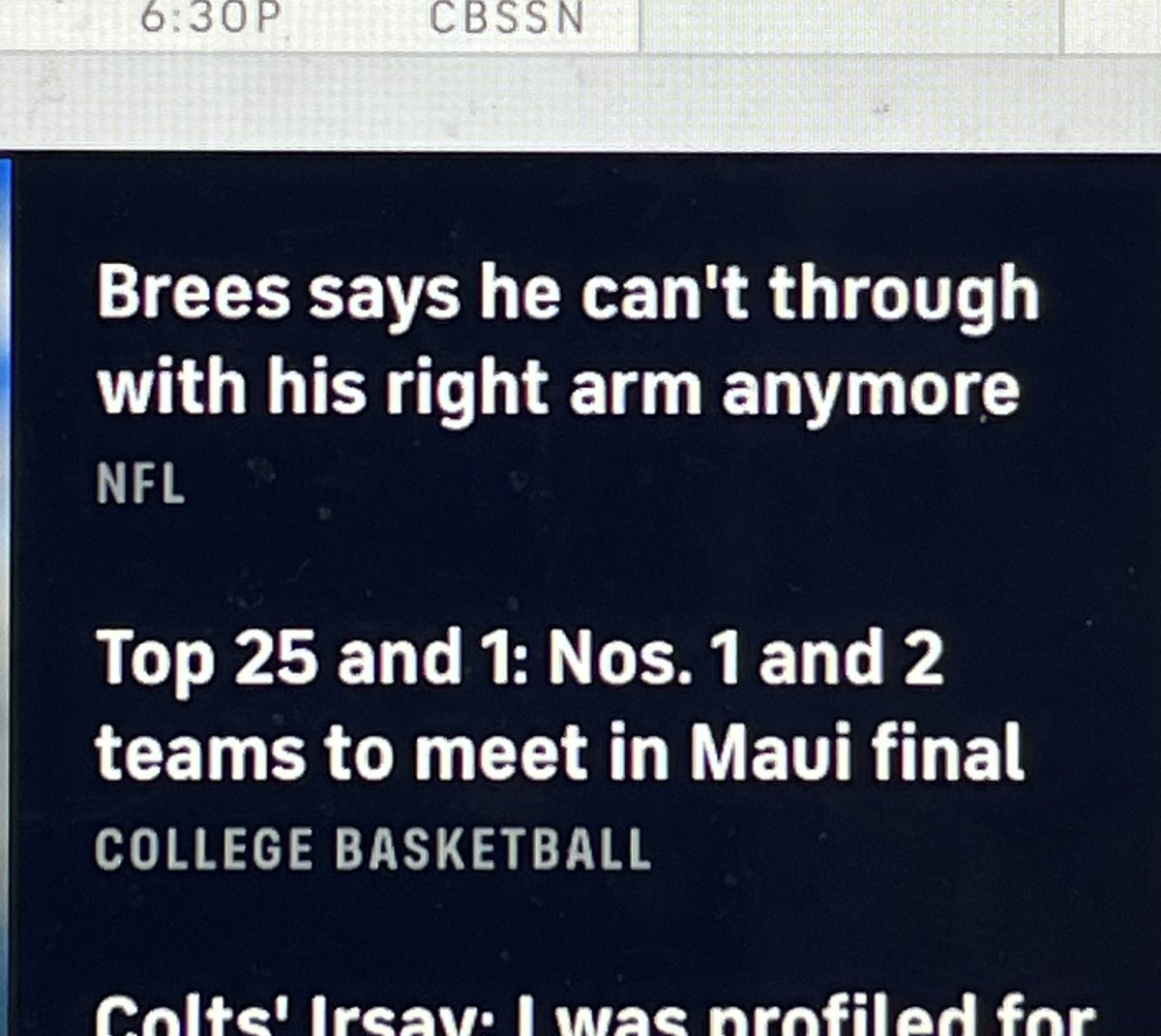 Another example that Journalism is dead…nice headline @cbssports … I think we all hope that Drew Brees can one day “through” again