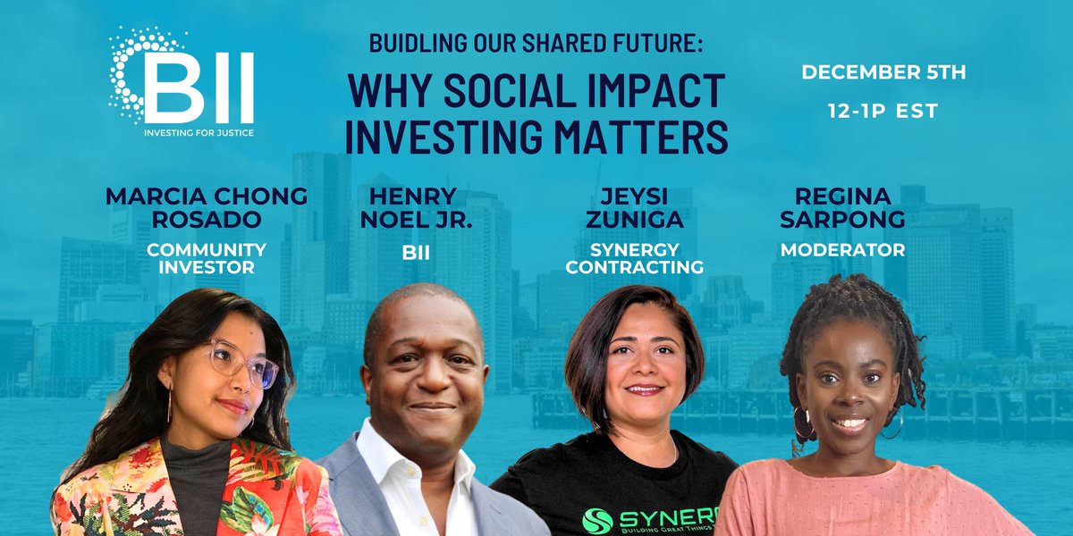 We're back and bringing you a new panel to share their perspectives on impact investing and what it means for our communities. Are you someone who's interested in investing in what you care about? Join us!

Read full event details and register here: lu.ma/hrqq5i4l