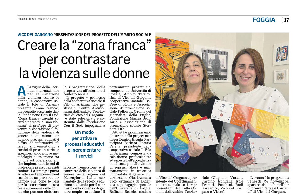 Filo_di_Arianna's tweet image. Il progetto ‘Zona franca’, sostenuto da @ConilSud, su L’Edicola del Sud. 
#nonunadimeno #patriarcato #violenzadigenere