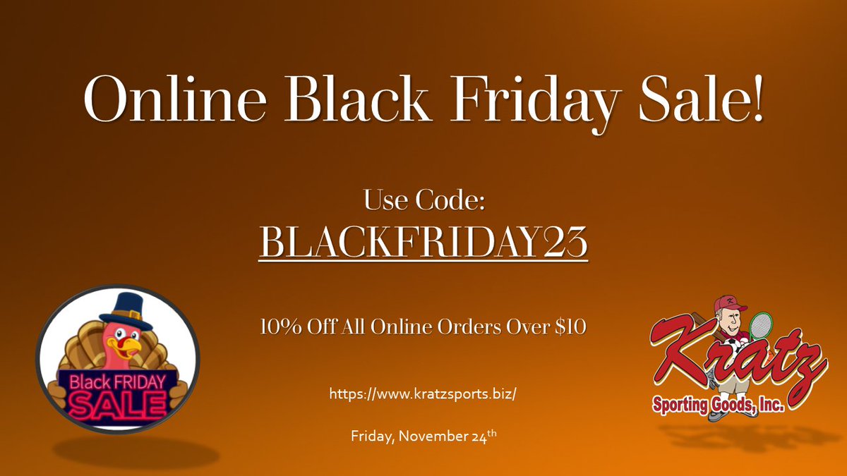 10% off all online orders using code: BLACKFRIDAY23 at checkout🏷

kratzsports.biz

#blackfriday #blackfriday2023