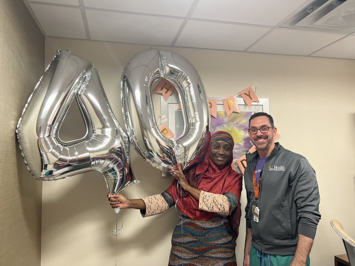 DrAishaMustaph1's tweet photo. On my 40th birthday, I am grateful for life, health, love, family, friends and a wonderful team. 

Thank you dear colleagues and teachers at Gynecologic Oncology clinic, Sylvester Comprehensive Cancer Center, University of Miami. 

This meant a lot to me. https://t.co/iOBPRtT9yM