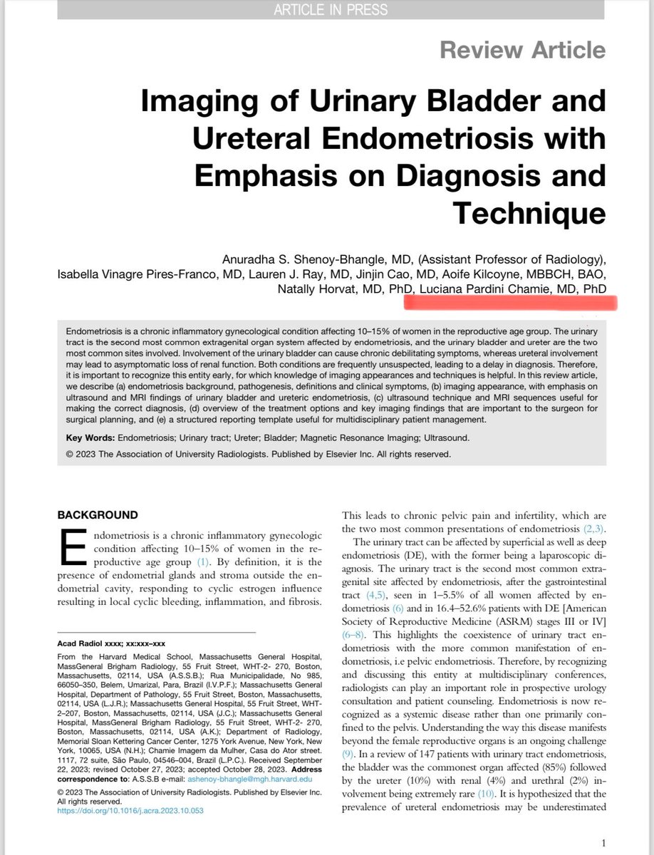 luciana@chamie.com.br (@lucianachamiec1) on Twitter photo Available online our new publication on Urinary Tract Endometriosis doi.org/10.1016/j.acra…. Great team work!! @ASBEpic <a href="/natallyhorvat/">Natally Horvat, MD, PhD</a> <a href="/izabelapfranco/">Izabela Franco</a> Jinjin Cao and Aiofe Kilcoyne Available online our new publication on Urinary Tract Endometriosis doi.org/10.1016/j.acra…. Great team work!! @ASBEpic <a href="/natallyhorvat/">Natally Horvat, MD, PhD</a> <a href="/izabelapfranco/">Izabela Franco</a> Jinjin Cao and Aiofe Kilcoyne