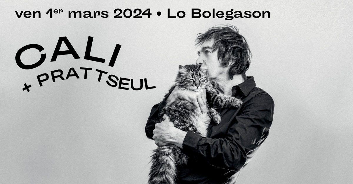 Nouvelle date : Cali sera en concert au Bolegason pour célébrer les 20 ans de son album mythique "L'Amour parfait" le 1er mars 2024. Première partie de soirée avec Prattseul !
🔎 Infos : bolegason.org/01-03-2024