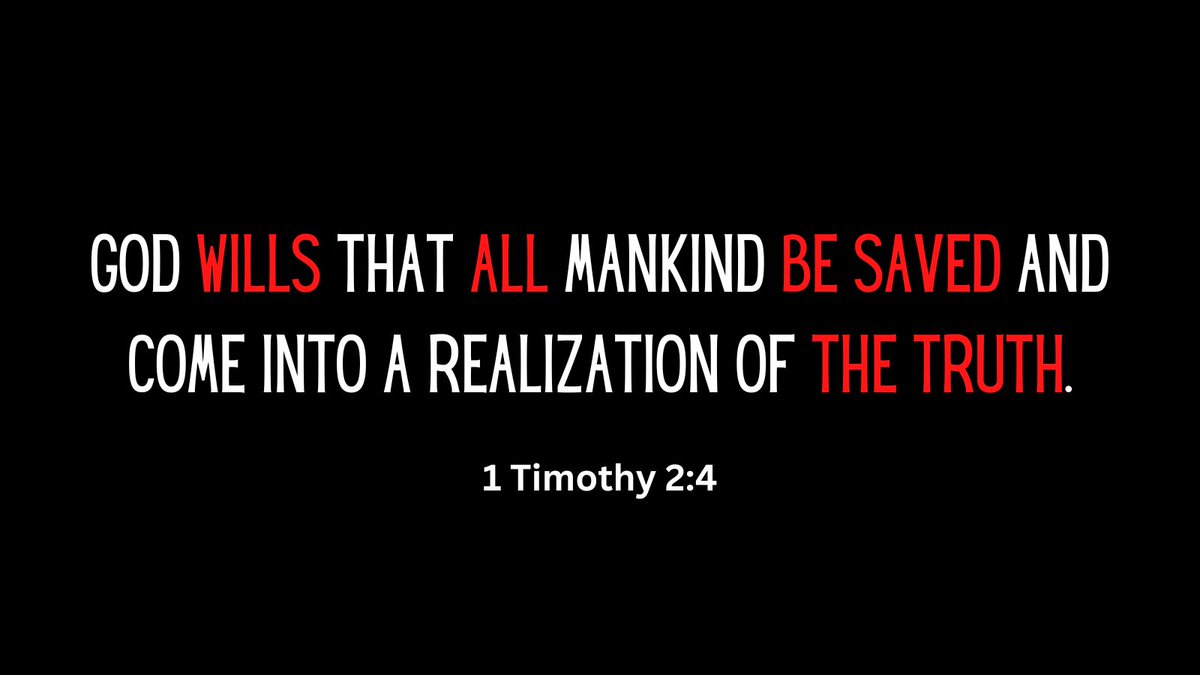 FatherSavesALL's tweet photo. Endless, pointless arguments back and forth between Calvinists and Armenians, both worshipping gods who are failures, when the truth is right in front of them plain as day . . . 👇🏻#SaviorOfALL https://t.co/ZxgIzy1cKY