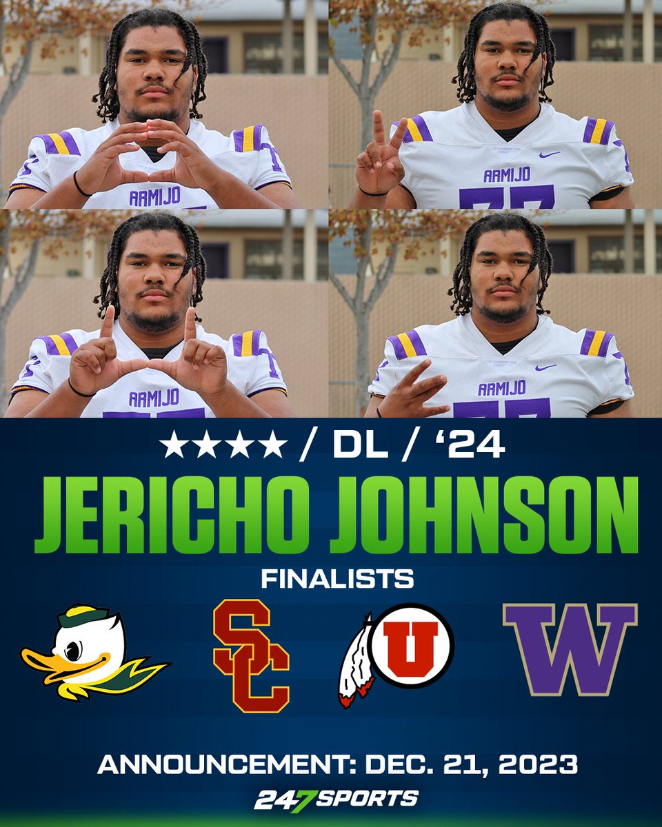 The decision date and time has been set for Fairfield (Calif.) Armijo Top247 defensive lineman Jericho Johnson  247sports.com/Article/decisi…