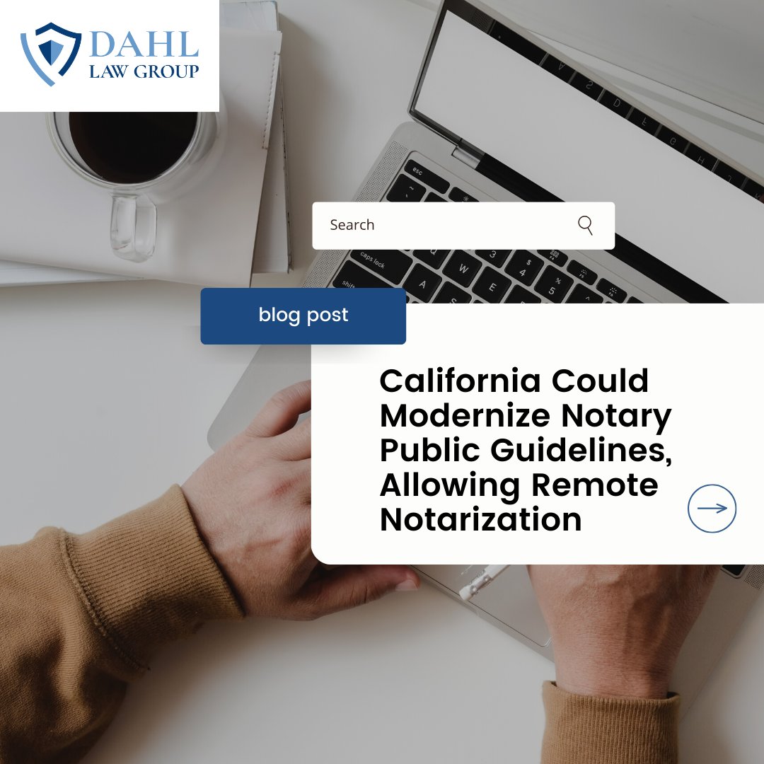 TQD_Law's tweet image. Is California finally joining the many states that have modernized notary services? bit.ly/3udslKS #DahlLawGroup #notarypublic #remotenotarization