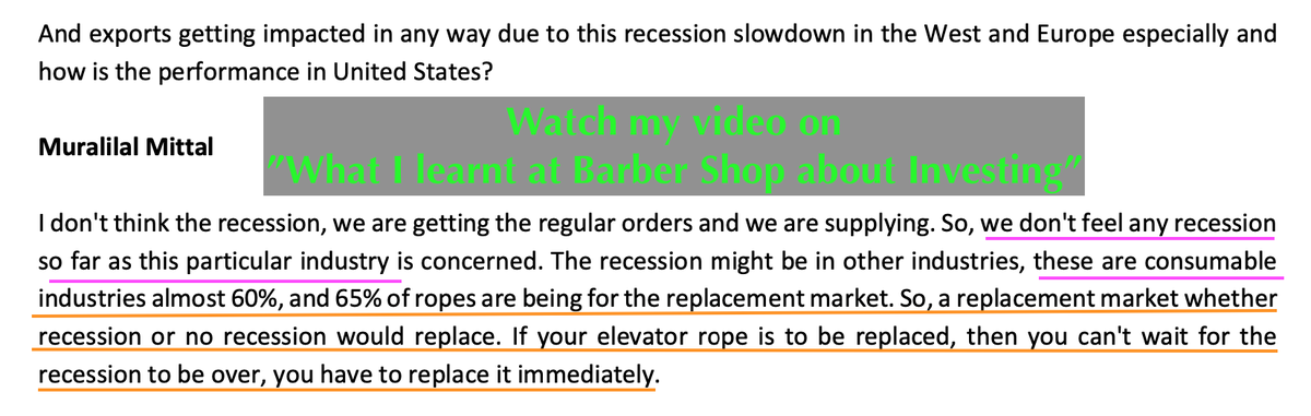 amitabhvatsya's tweet image. Application of "Power of Consumable"- Recession Proof 
#BWR #ElevatorRope Industry

|  Power of Business Analysis | Sadhan |