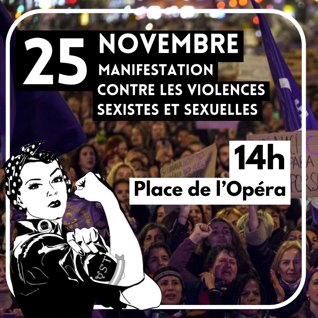 OST_Lille's tweet photo. 🟣 Samedi : manifestation contre les violences sexistes et sexuelles

➡️ À Lille, rdv 14h place de l'Opéra ! https://t.co/VF93hVw5rK