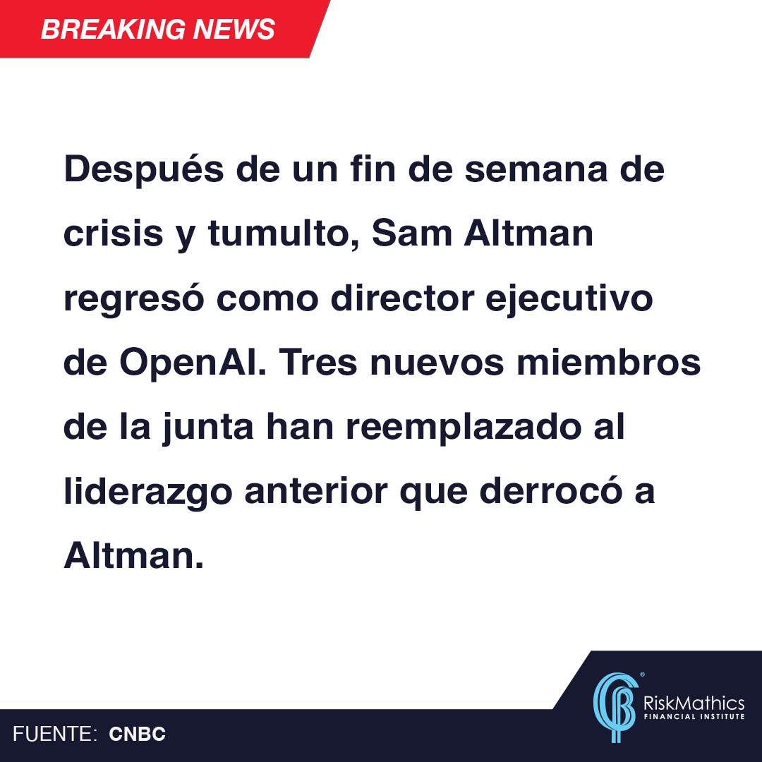 RiskMathicsFI's tweet photo. MANTENTE INFORMADO sobre las últimas tendencias en Finanzas, Trading, IA y Tecnología con #RiskNews: https://t.co/JU1QDq2gRK
#riskmathics #risk #NextGenerationInFinancialTraining #CNBC #OpenAI #SamAltman #ArtificialIntelligence #Technology https://t.co/fHxlrmJU9w
