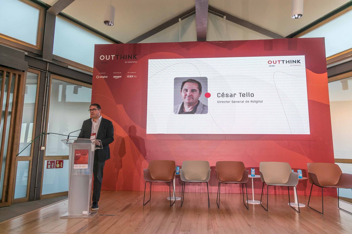 adigital_org's tweet photo. @ICEX_ @amazon @AmazonNewsES @COAMadrid @marialazaro @VocesSusana 🗣️César Tello, Director General de Adigital, presenta en #OutThink el Observatorio de #Ecommerce
🌐"Creemos firmemente que la forma más eficiente de alcanzar el objetivo de digitalización básica pasando del 68% actual al 90% es la venta online" https://t.co/zs6tAgwl97