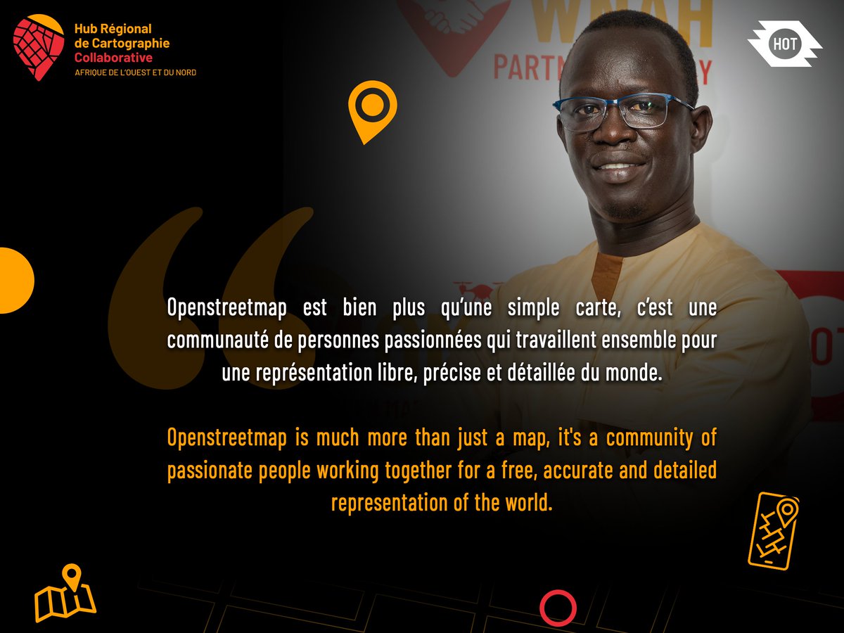 A united community vision for free, accurate and detailed mapping of the world. 
Every contribution counts. 
Thank you, Lamine for your commitment 

#OpenStreetMap #WNAH #HOT #TogetherForABrightFuture #CartographiePourLHumanité