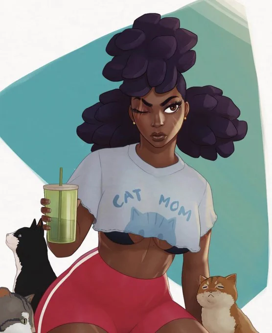 Monte Miller () does this thing I like where he makes hair masses look like tootsie rolls and chewy caramel squares