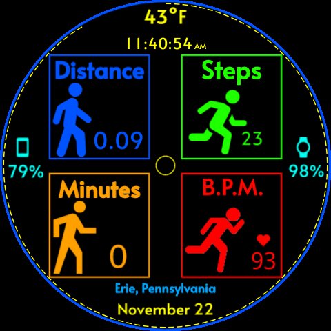 My 51st watch face, Walkers Delight, is now published on Pujie for Android Wear OS. A very simple and colorful design that is sure to delight and ignite 🔥 the walker/runner in you! 😁 Enjoy!