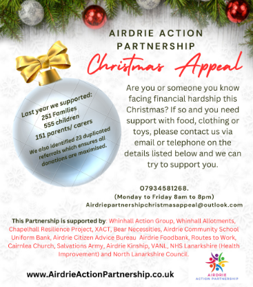 AirdrieAcadFam's tweet photo. Lots of support available for your family this Christmas 🙂
Contact the organisation direct or get in touch with us @AirdrieAcademy if you would like us to contact them on your behalf - before 4th December please #teamwork https://t.co/rw1LGG7Dx1