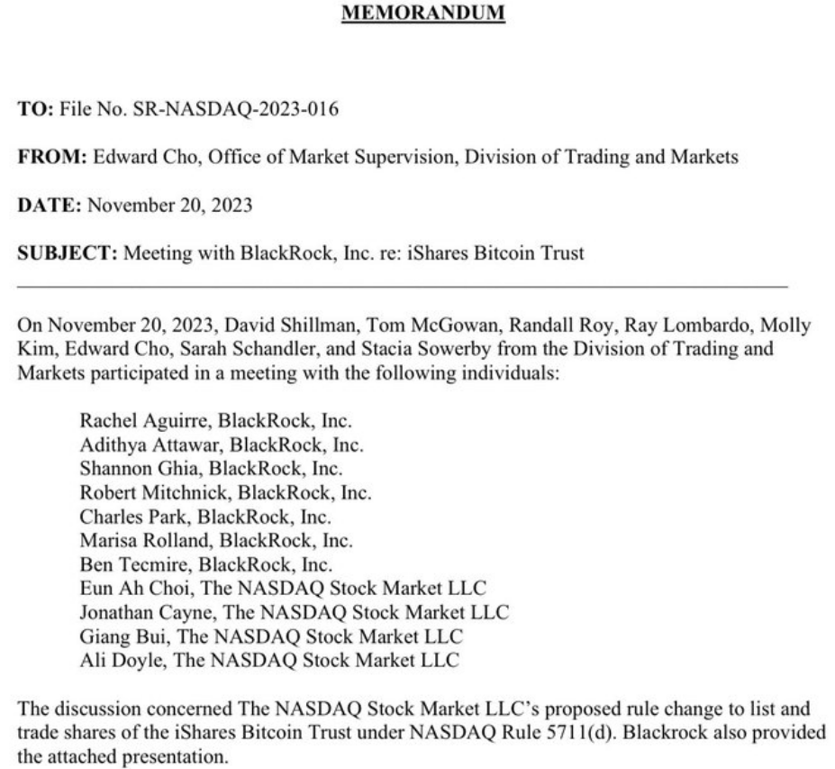 BREAKING ;; BlackRock had a closed-door meeting with the #SEC over the spot #Bitcoin ETF