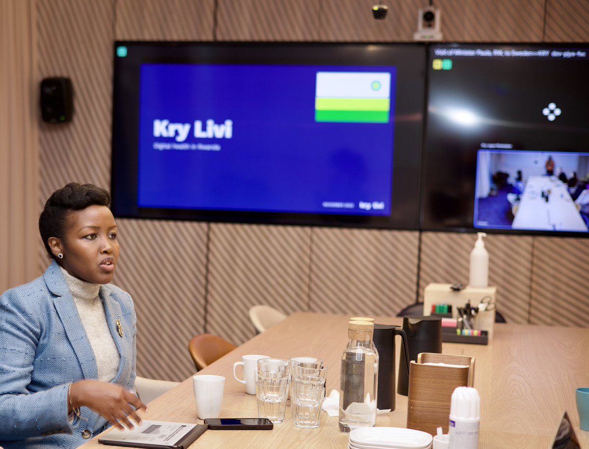 Rwanda in Sweden 🇸🇪🇳🇴🇮🇸🇫🇮🇩🇰 (@rwandainsweden) on Twitter photo Minister <a href="/MusoniPaula/">Paula Ingabire</a> engaged in talks with Kry, a leading digital healthcare provider in Sweden and Europe, on advancing healthcare access and delivery in #Rwanda through AI technology. #HealthTech Minister <a href="/MusoniPaula/">Paula Ingabire</a> engaged in talks with Kry, a leading digital healthcare provider in Sweden and Europe, on advancing healthcare access and delivery in #Rwanda through AI technology. #HealthTech