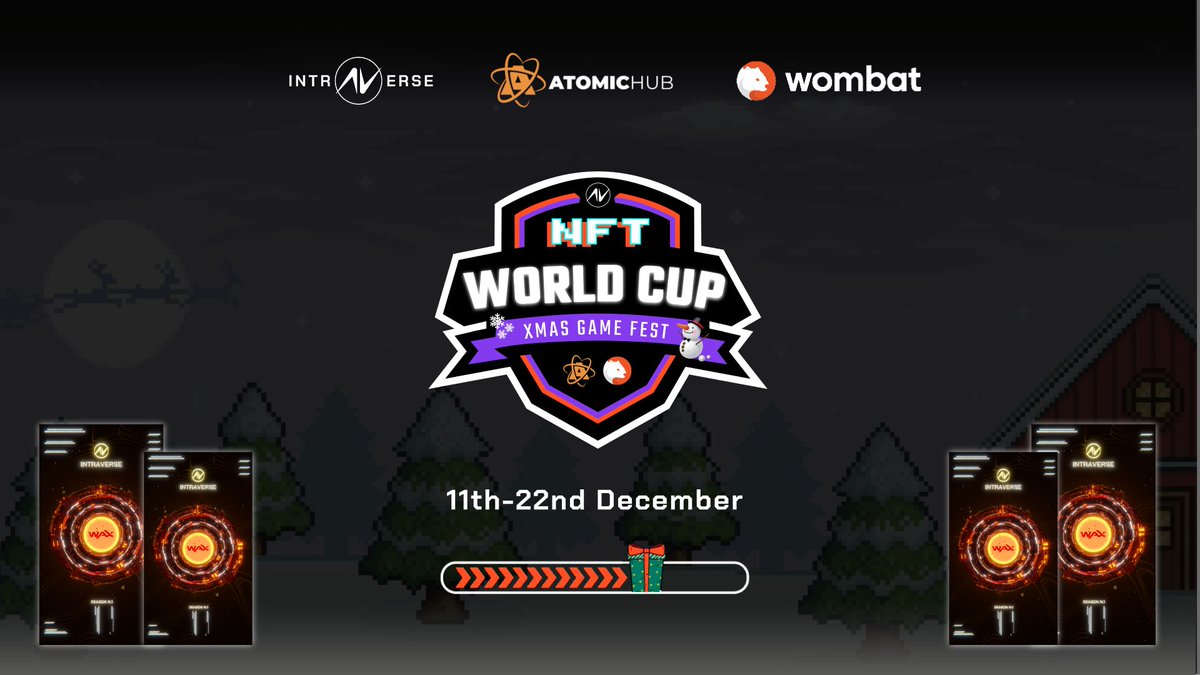 intraVerse_Game's tweet photo. 🎄 XMas Game Fest🎄

🗓️ 11th - 22nd December
🎁 +10,000$ in NFTs and Tokens
💎 New Intraverse NFT collection on @WAX_io

Get ready for the @AtomicHub and @adoptwombat merry xmas gaming experience, powered by Intraverse!🎮

🔍Check out AtomicHub blog for more details
https://t.co/pyl0d3HI11 

Are you a NFT project on WAX or IMX? Join us NOW ⬇️
https://t.co/gnF58GHQp0

Stay tuned!🎅🏻🔜
#XMasGameFest