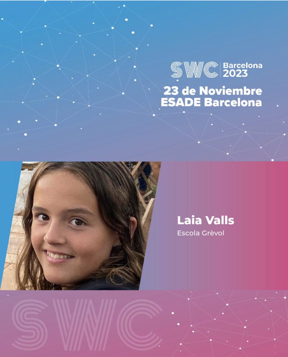 StemwomenEurope's tweet photo. ⭐️ Laia Valls, alumna de l'Escola Grèvol.
📣 STEM WOMEN CONGRESS 2023
📍@Esade Campus #Barcelona Pedralbes
📅 23 de Noviembre
🖊️ https://t.co/Fj9J51yNlR
#SWC2023 #TeamWork #STEM #MujeresSTEM #HombresSTEM #ProfesionesSTEM #NiñasSTEM #NiñosSTEM https://t.co/Z8LWRJkZuW