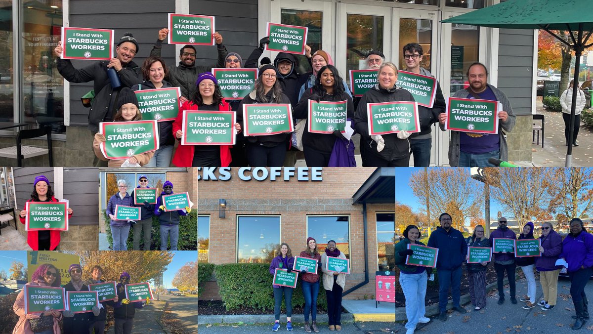 Last week, THOUSANDS of @SBWorkersUnited baristas made history and went on strike for #RedCupRebellion – we love to see it! We stood in solidarity with Starbucks workers in Kent and Seattle taking action for safe staffing, dignity, and respect on the job.