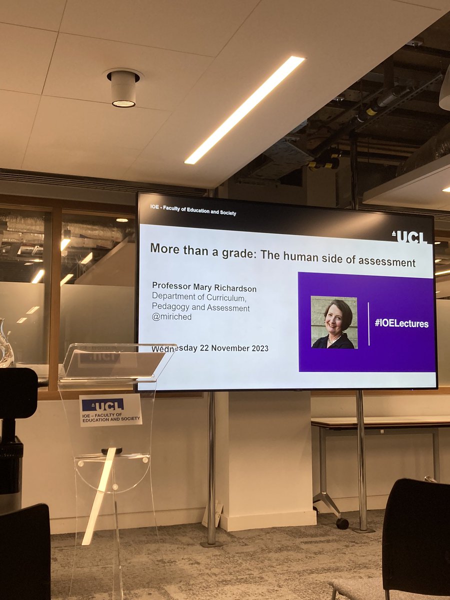 Marlon Bernardo (@lon_bernardo) on Twitter photo Attending Prof. Mary Richardson’s @miriched professorial lecture about her theory of ‘assessment dysmorphia’ and how individuals can be shaped by assessment outcomes. <a href="/IOE_London/">IOE, UCL's Faculty of Education & Society</a> Attending Prof. Mary Richardson’s @miriched professorial lecture about her theory of ‘assessment dysmorphia’ and how individuals can be shaped by assessment outcomes. <a href="/IOE_London/">IOE, UCL's Faculty of Education & Society</a>