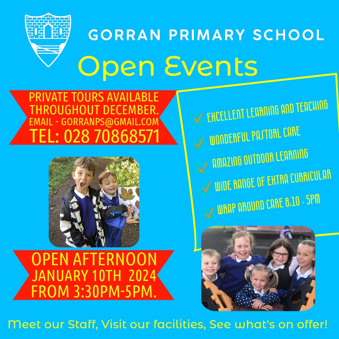 We are looking forward to meeting prospective pupils and their parents at our open events this year. If you are interested in joining the Gorran family, our staff and pupils would be delighted to meet you and tell you about our school!