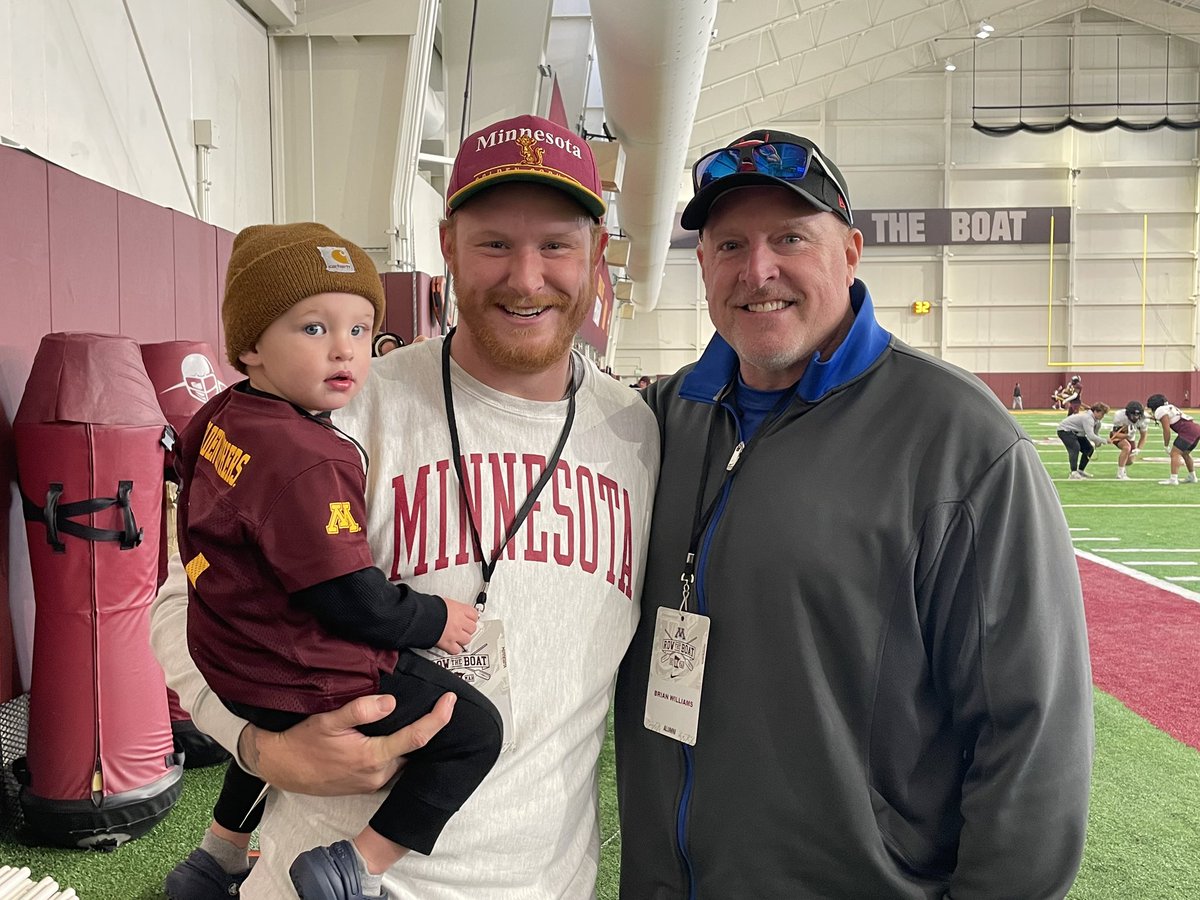 GopherFootball's tweet image. Three generations of Williams at practice today! 

@williams_maxx is Maxx Jr. next?

#RTB #SkiUMah #Gophers